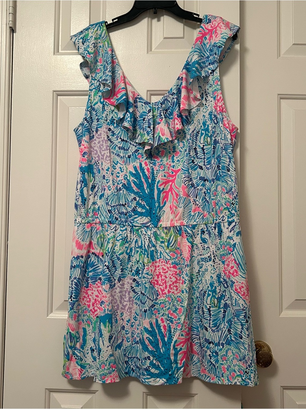 Lilly Pulitzer Alessa Romper Skort Dress Sink Or Swim Print Size XL